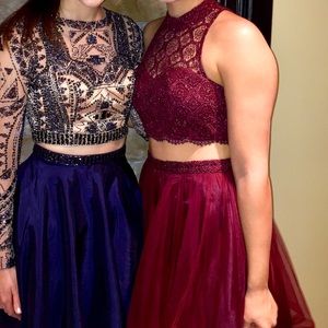 Burgandy 2 piece HOCO or formal dress